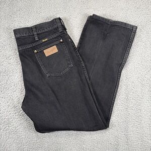 Vintage Wrangler Jeans‎ Cowboy Cut Mens 36x30 Black Starched Rodeo Rancher